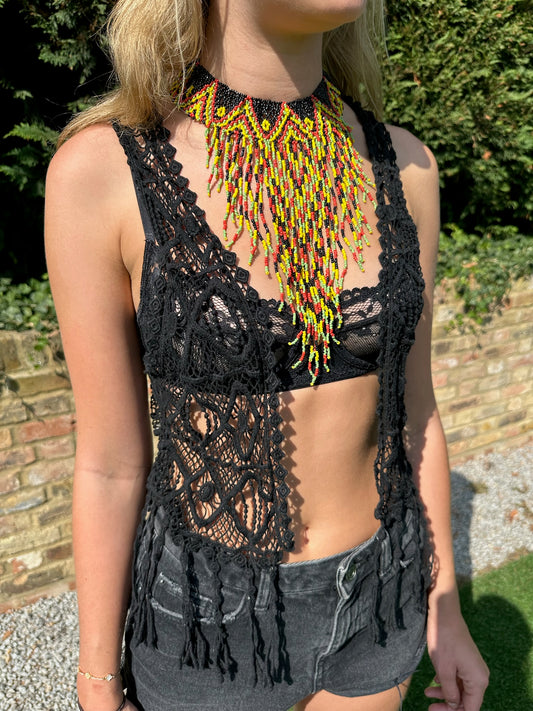 The Stella Choker in Black, Red and Green