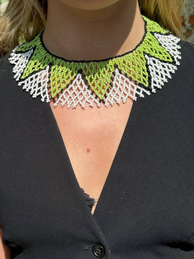 The Alma Necklace in Light Green