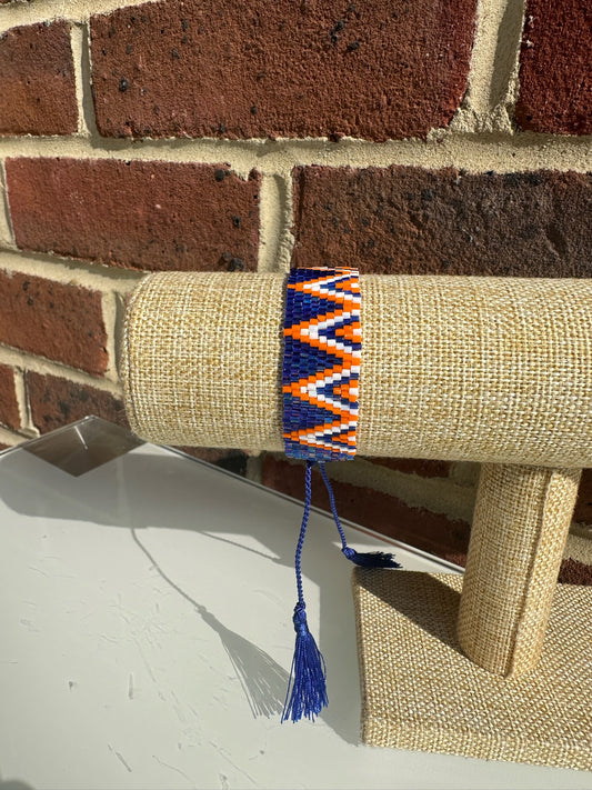Bracelet - White, Orange and Blue triangle
