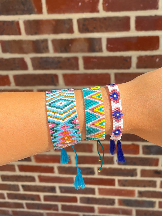 Bracelet - Orange, White and Blue diamond