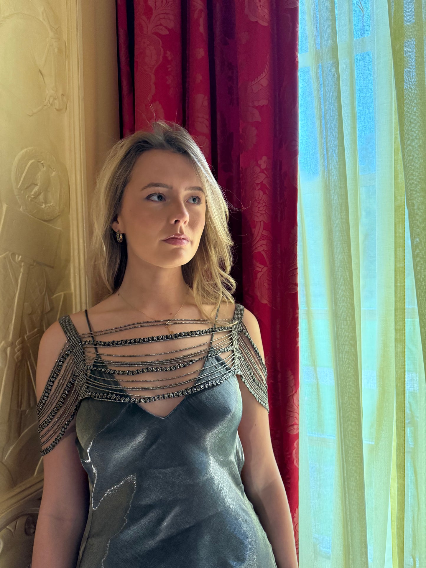 The Celia Shawl in Gunmetal