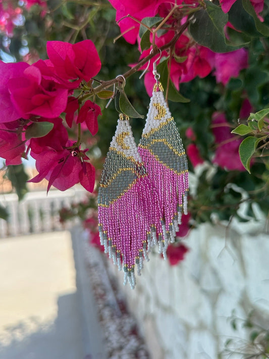 Luna Earrings in Sunset pink
