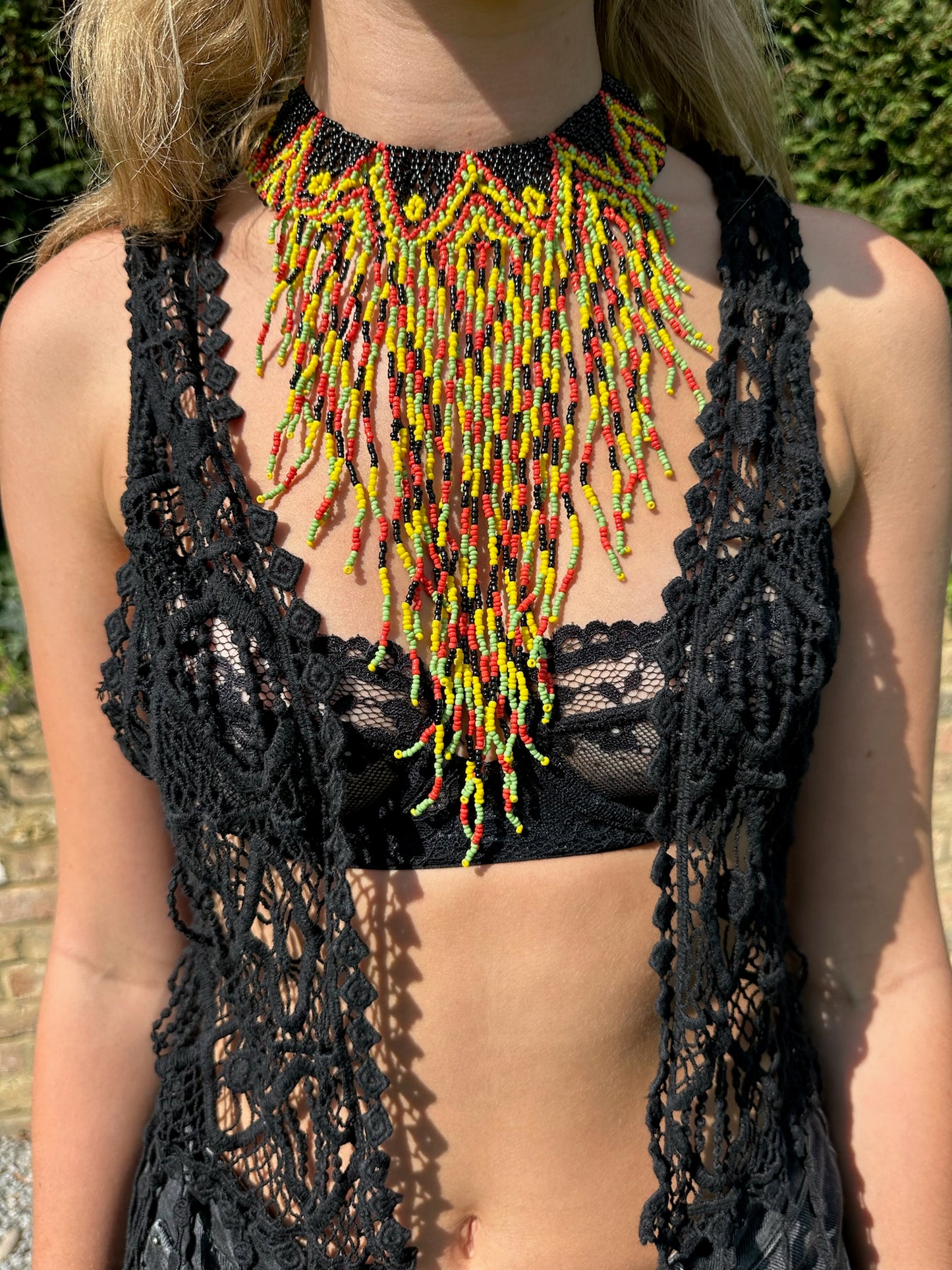 The Stella Choker in Black, Red and Green