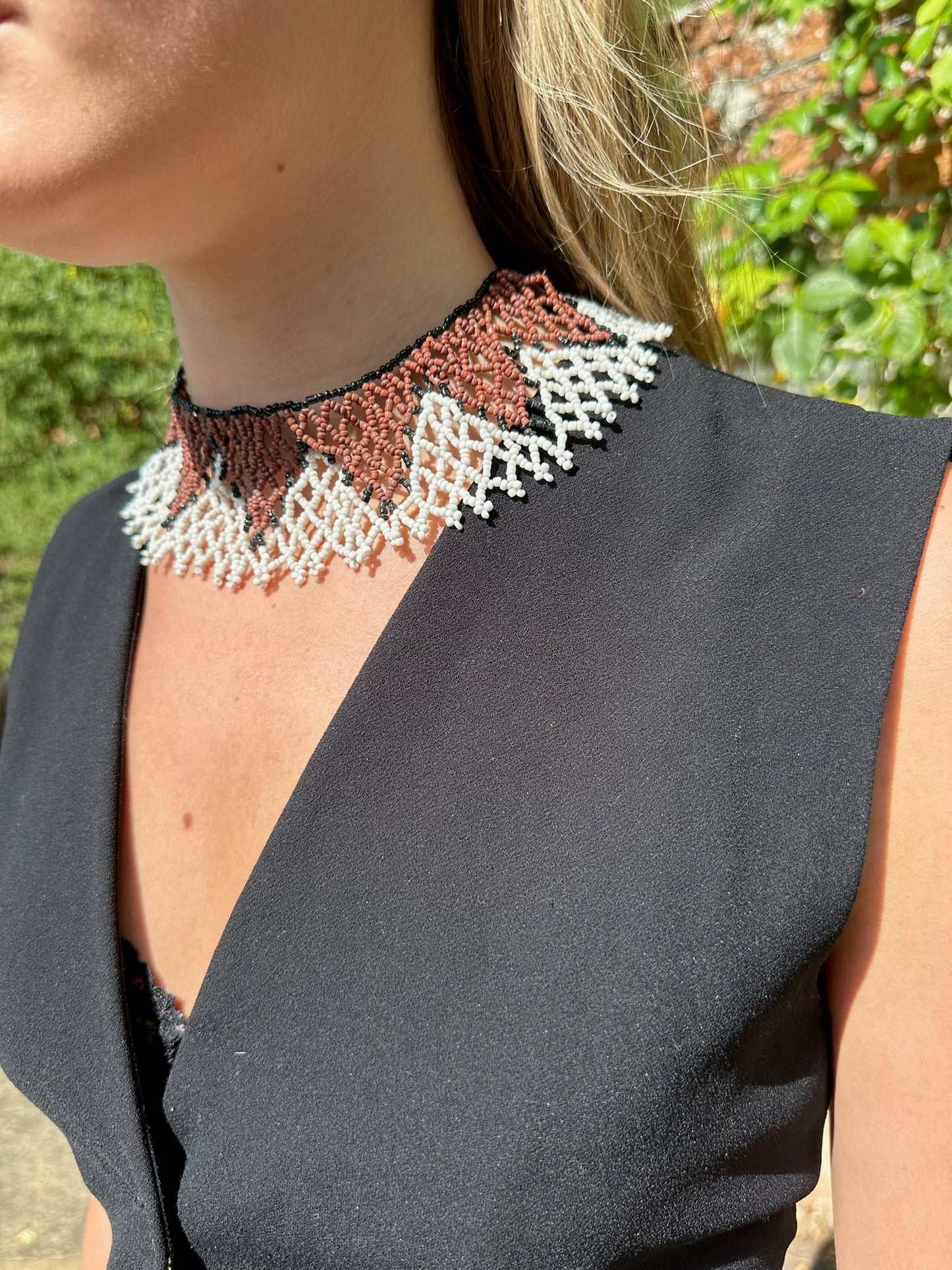 The Alma Necklace in Brown