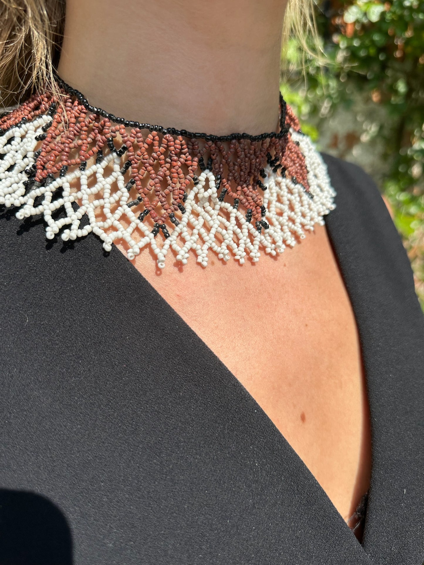 The Alma Necklace in Brown