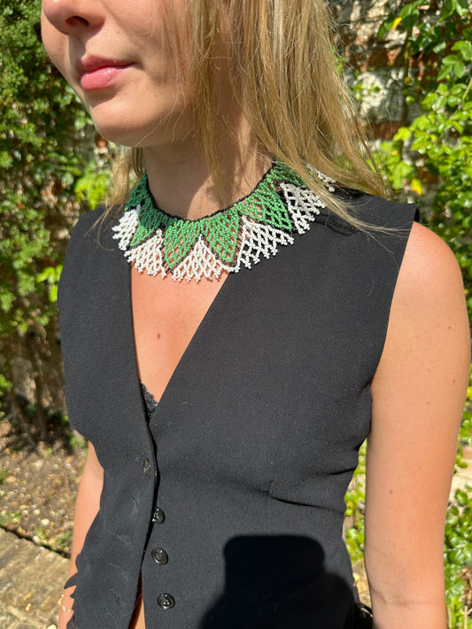 The Alma Necklace in Dark Green