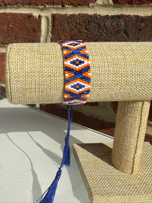Bracelet - Orange, White and Blue diamond