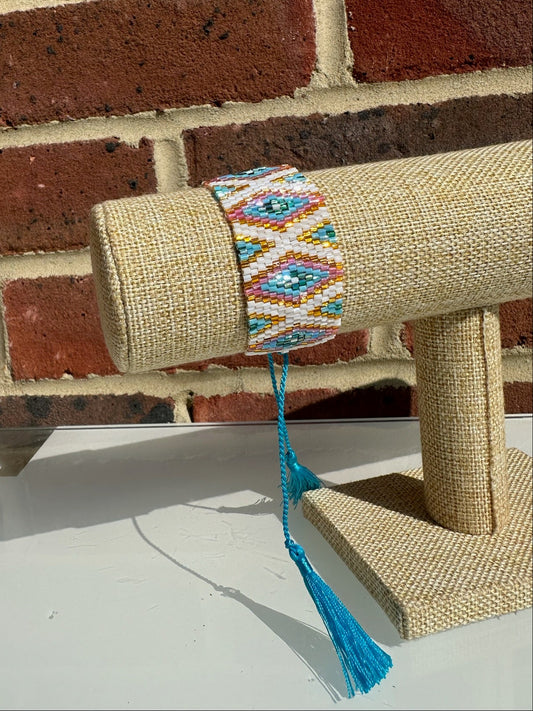 Bracelet - Pink, White and Blue Diamond